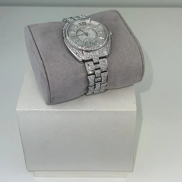 Michael Kors Luxurious Dena Pavé Silver-Tone Watch Ladies - Picture 2 of 11